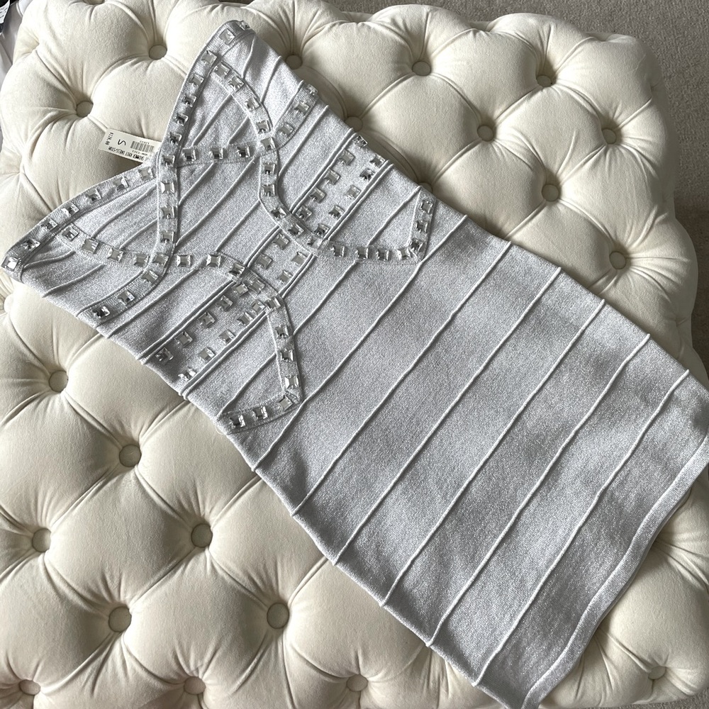 Silver mini dress